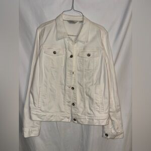 LL Bean Signature‎ White Buttoned Casual Jacket Women's M